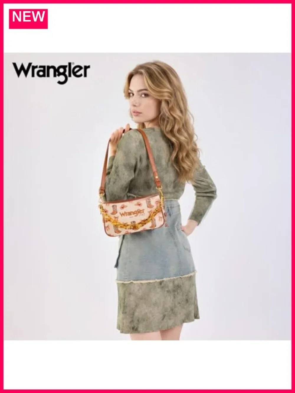Y2K Western Shoulder Bag Hobo Clutch Purse with Chain Strap